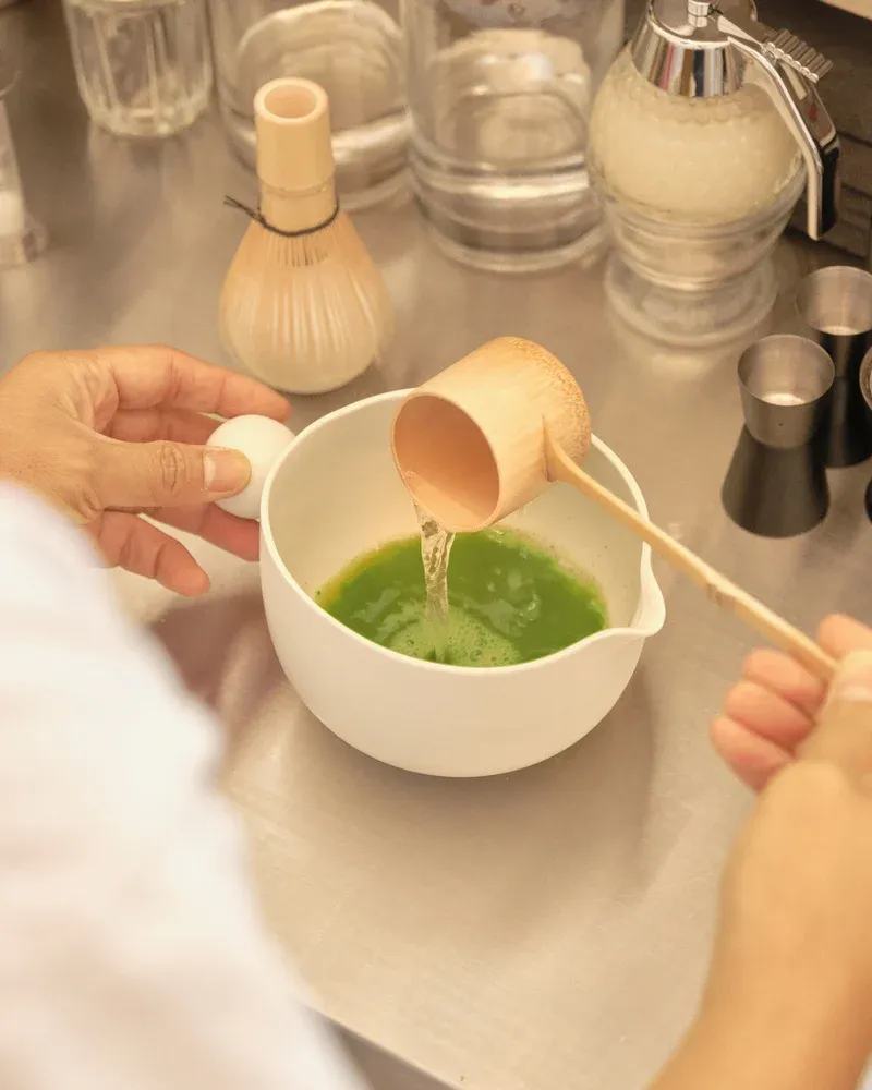 Matcha being prepared